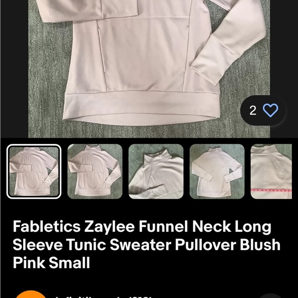 Fabletics Zaylee Funnel Mock Neck Long Sleeve Tunic Pullover Sweater Blush Pink - Picture 9 of 9